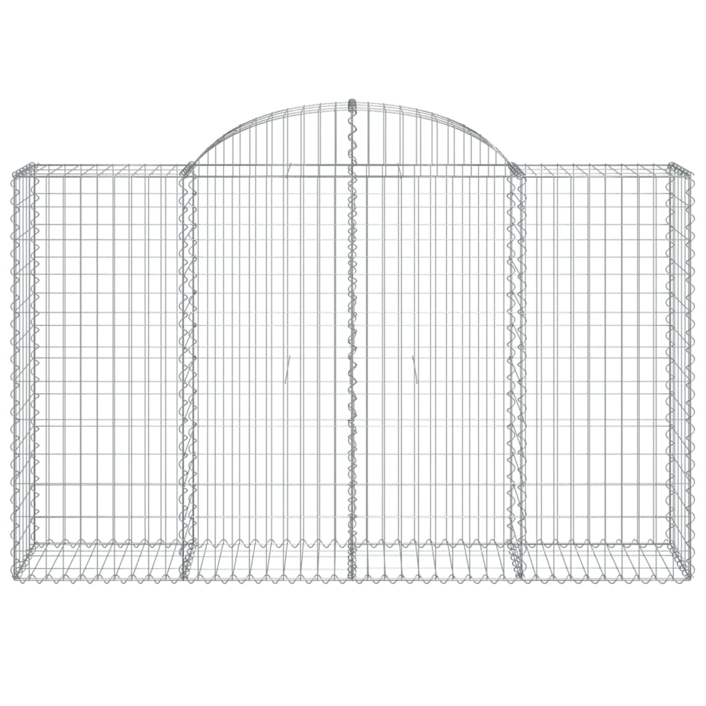 Arched Gabion Baskets 2 pcs 200x50x120/140 cm Galvanised Iron