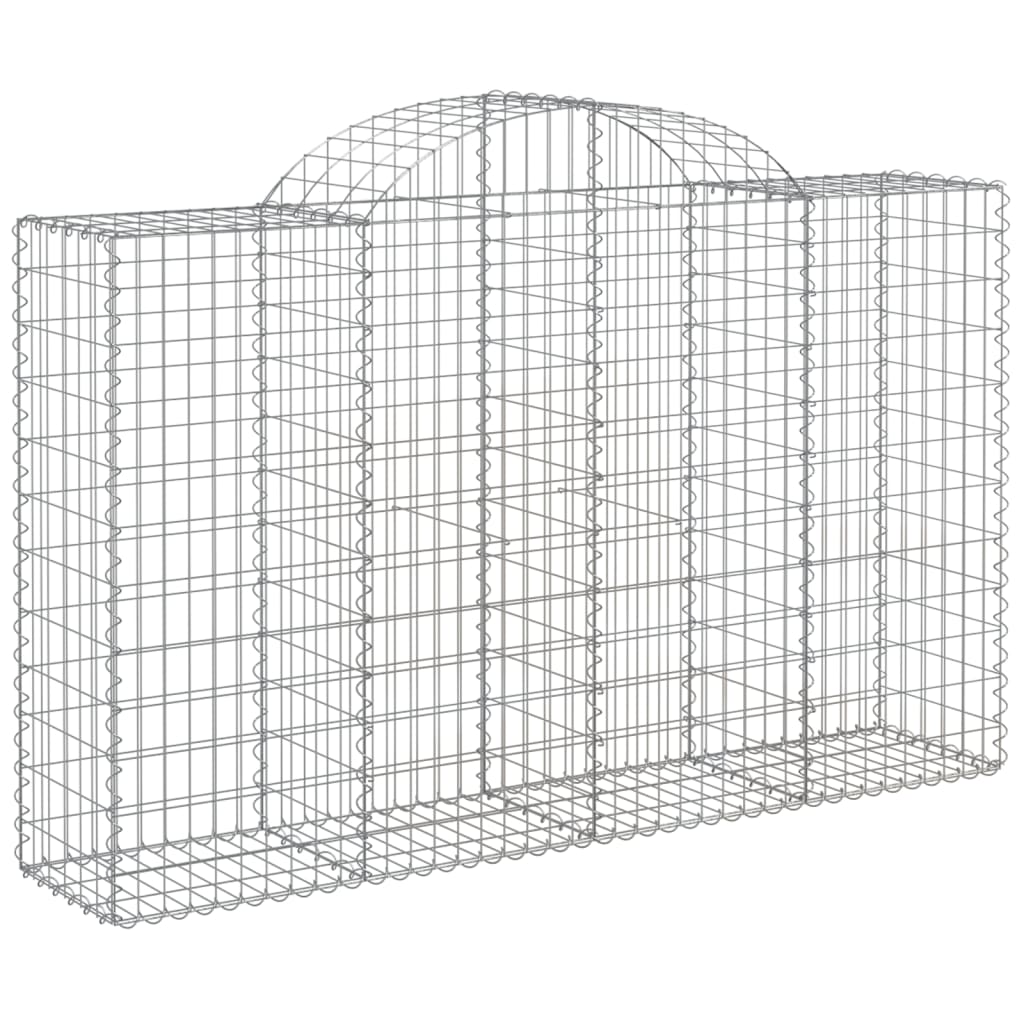 Arched Gabion Baskets 10 pcs 200x50x120/140 cm Galvanised Iron