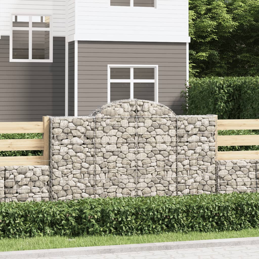 Arched Gabion Baskets 10 pcs 200x50x120/140 cm Galvanised Iron