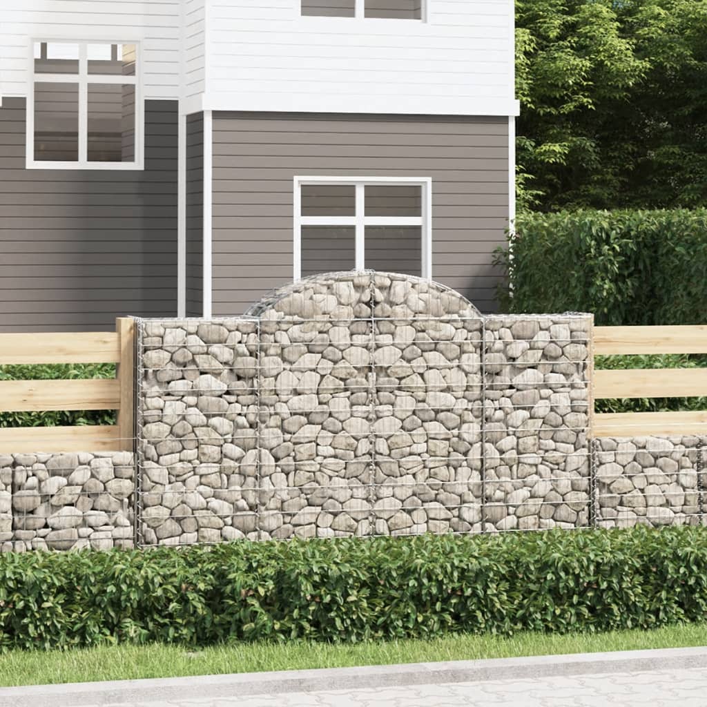 Arched Gabion Baskets 11 pcs 200x50x120/140 cm Galvanised Iron