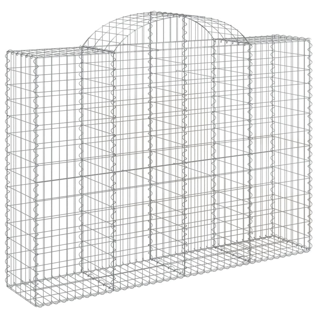 vidaXL Arched Gabion Baskets 3 pcs 200x50x140/160 cm Galvanised Iron