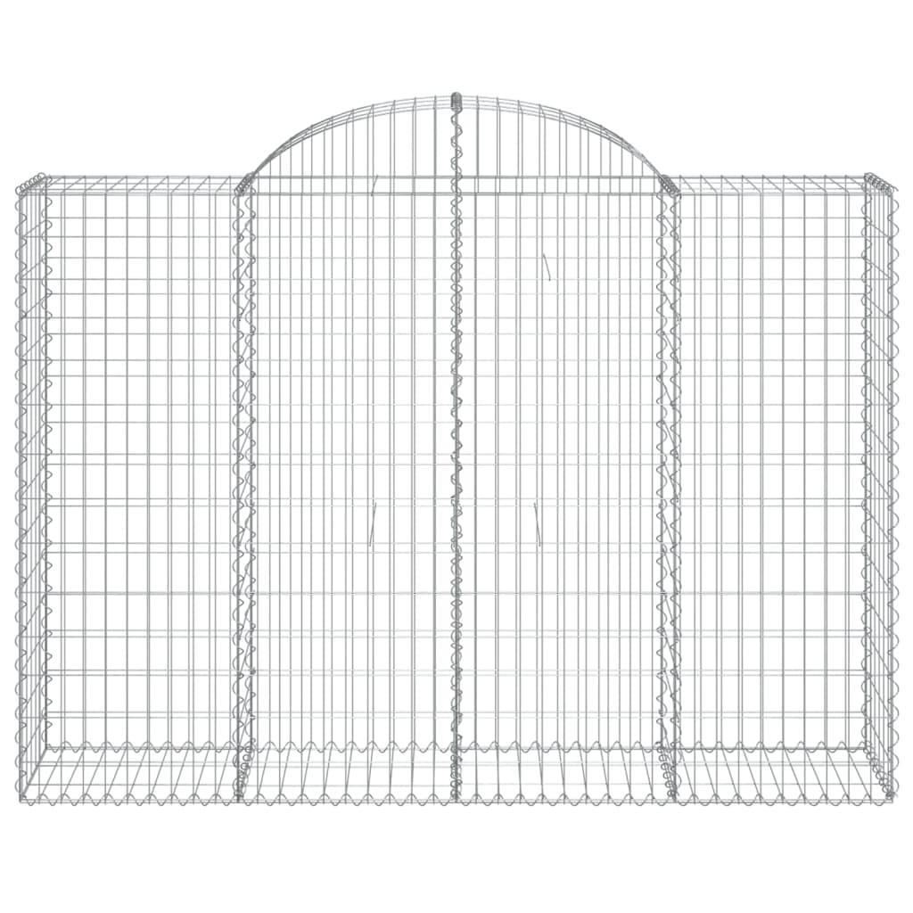 vidaXL Arched Gabion Baskets 3 pcs 200x50x140/160 cm Galvanised Iron