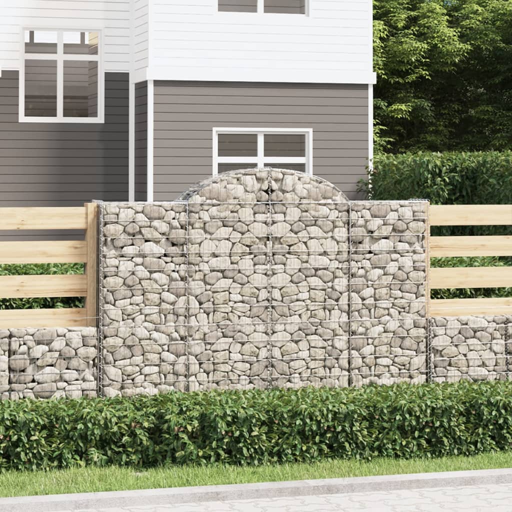 Arched Gabion Baskets 8 pcs 200x50x140/160 cm Galvanised Iron