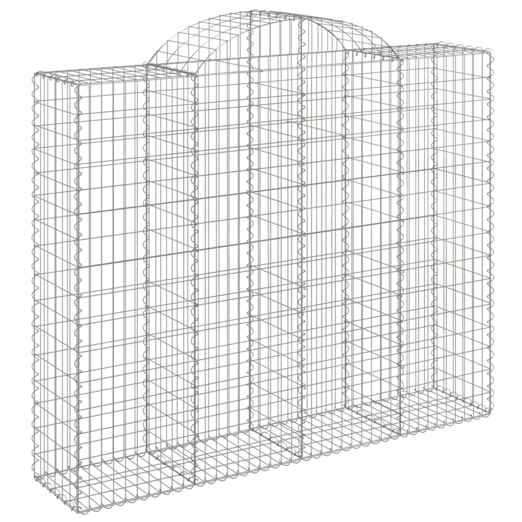 vidaXL Arched Gabion Baskets 7 pcs 200x50x160/180 cm Galvanised Iron