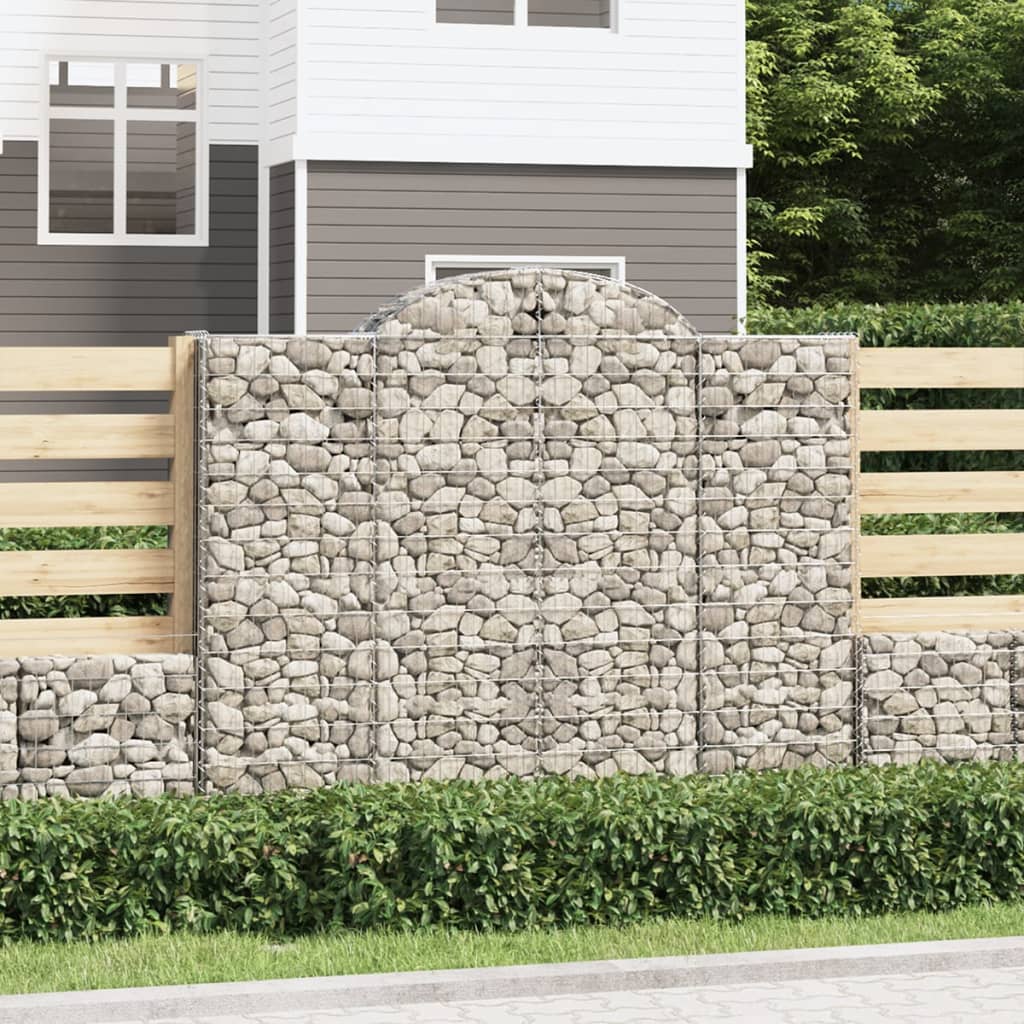 Arched Gabion Baskets 10 pcs 200x50x160/180 cm Galvanised Iron