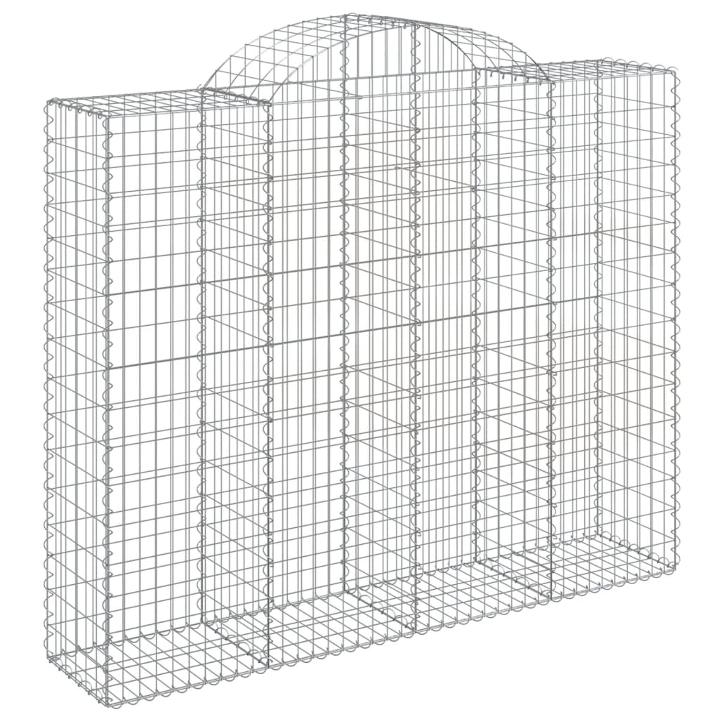Arched Gabion Baskets 14 pcs 200x50x160/180 cm Galvanised Iron