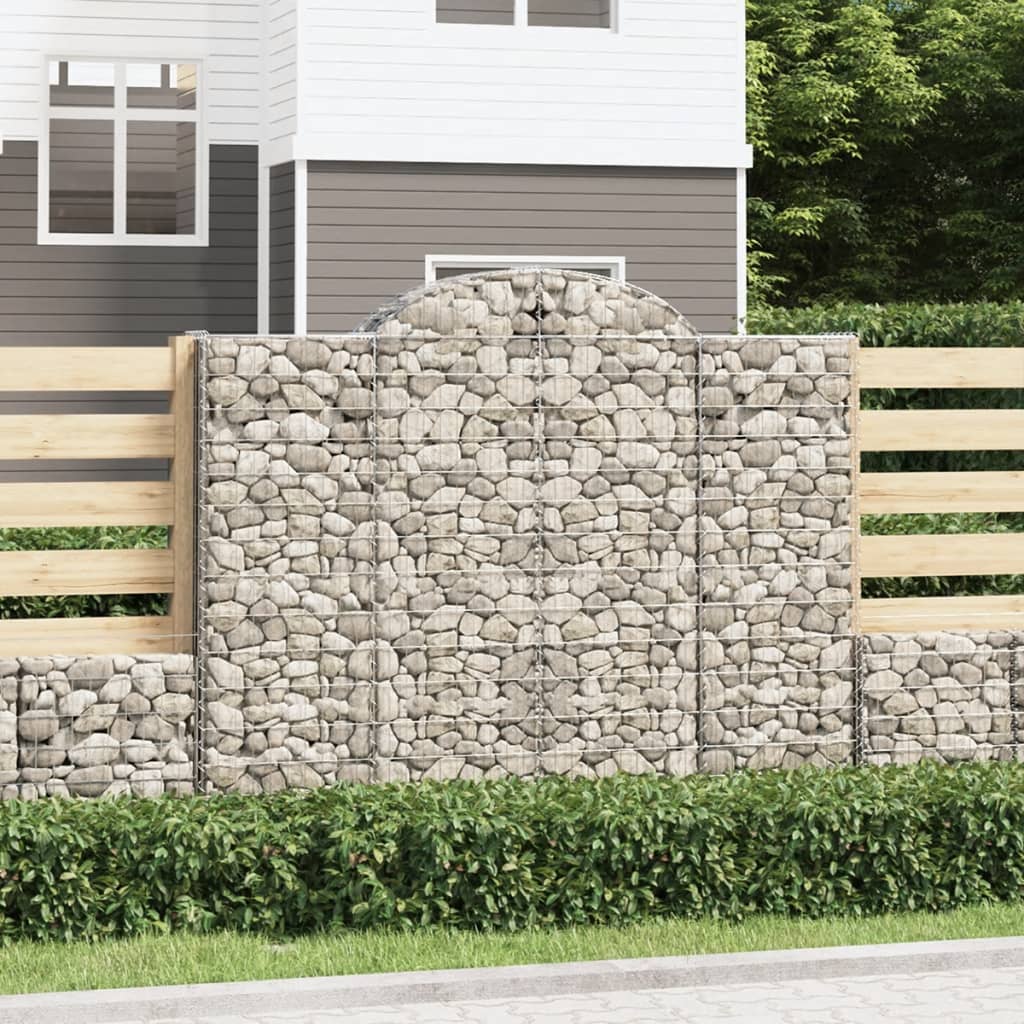 Arched Gabion Baskets 14 pcs 200x50x160/180 cm Galvanised Iron