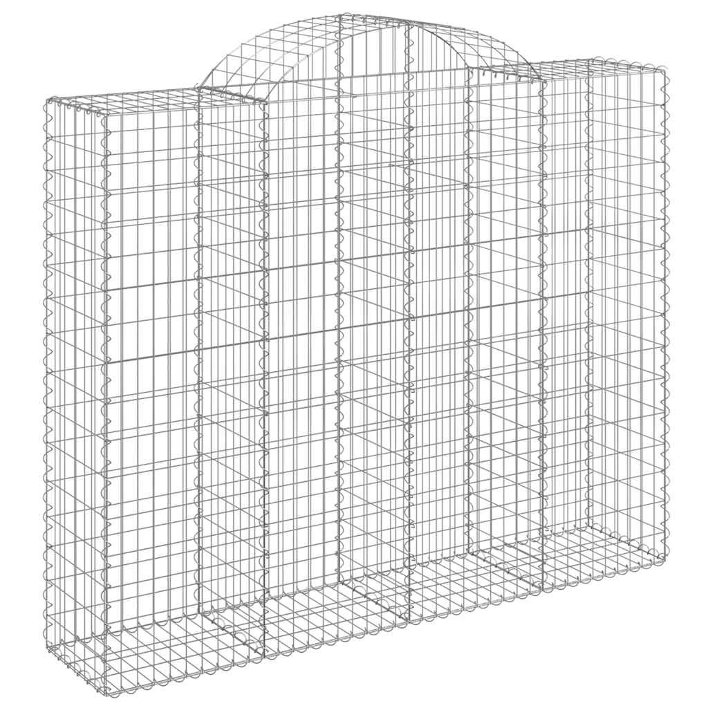 Arched Gabion Baskets 15 pcs 200x50x160/180 cm Galvanised Iron