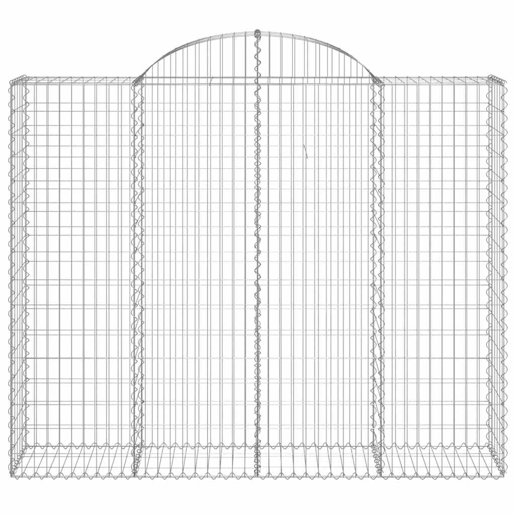 Arched Gabion Baskets 15 pcs 200x50x160/180 cm Galvanised Iron