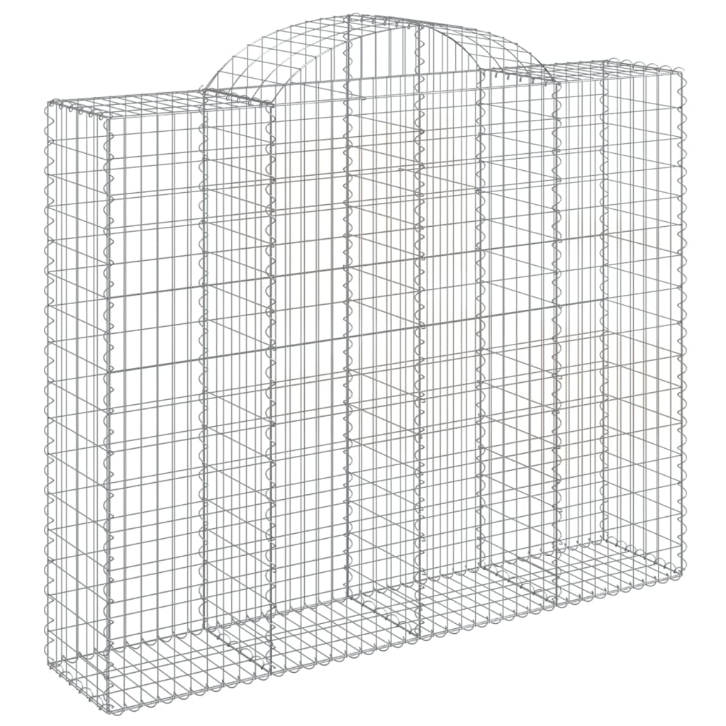 vidaXL Arched Gabion Baskets 30 pcs 200x50x160/180 cm Galvanised Iron