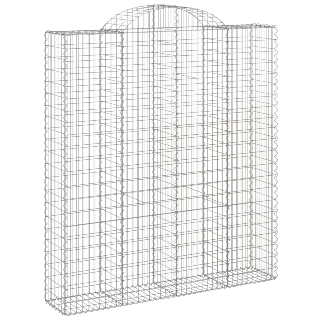 vidaXL Arched Gabion Baskets 3 pcs 200x50x220/240 cm Galvanised Iron