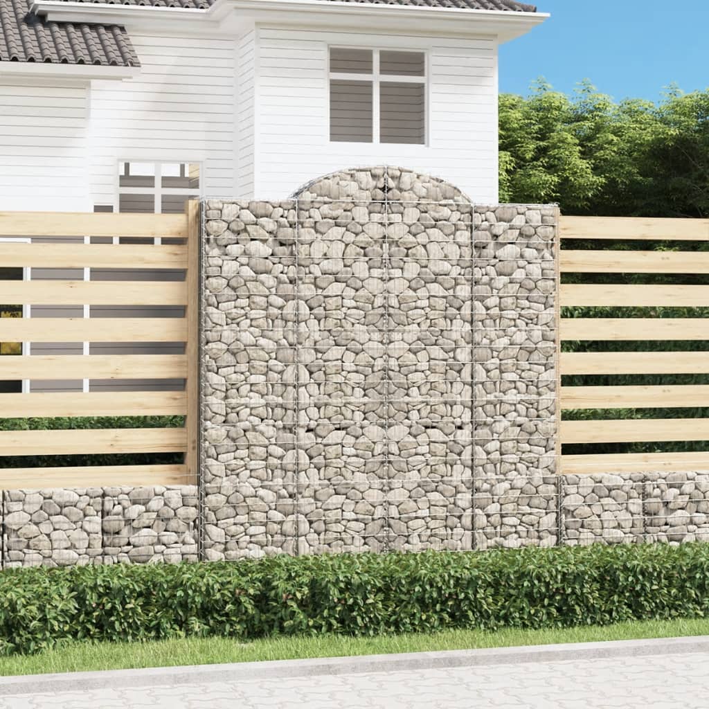 Arched Gabion Baskets 6 pcs 200x50x220/240 cm Galvanised Iron