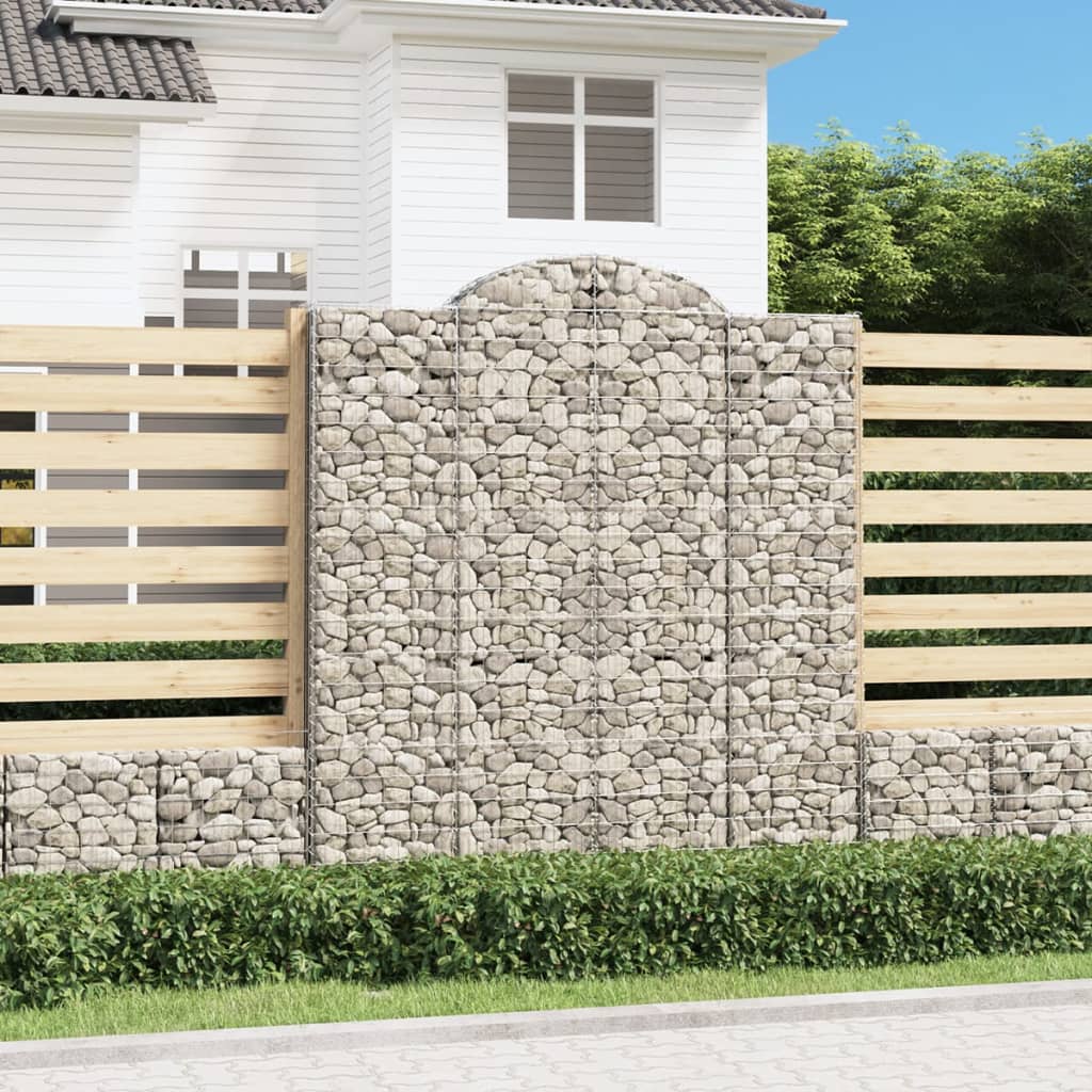 Arched Gabion Baskets 13 pcs 200x50x220/240 cm Galvanised Iron