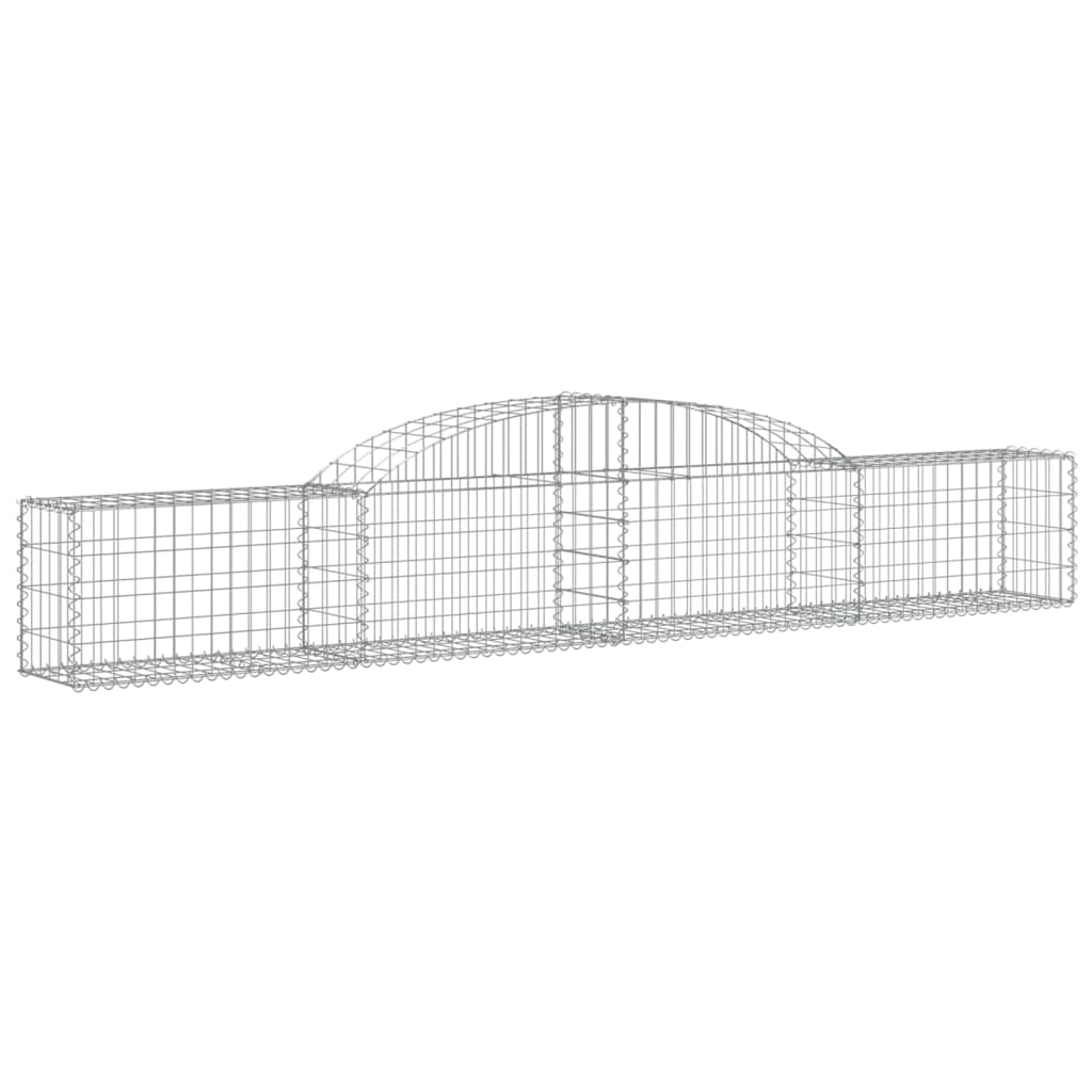 vidaXL Arched Gabion Baskets 15 pcs 300x30x40/60 cm Galvanised Iron