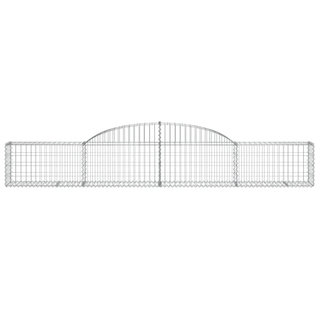 vidaXL Arched Gabion Baskets 15 pcs 300x30x40/60 cm Galvanised Iron