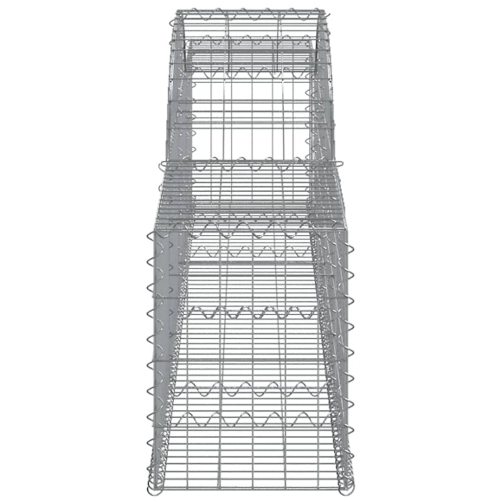 vidaXL Arched Gabion Baskets 15 pcs 300x30x40/60 cm Galvanised Iron