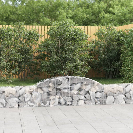 vidaXL Arched Gabion Baskets 15 pcs 300x30x40/60 cm Galvanised Iron