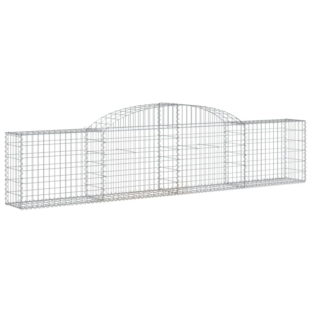 vidaXL Arched Gabion Baskets 15 pcs 300x30x60/80 cm Galvanised Iron