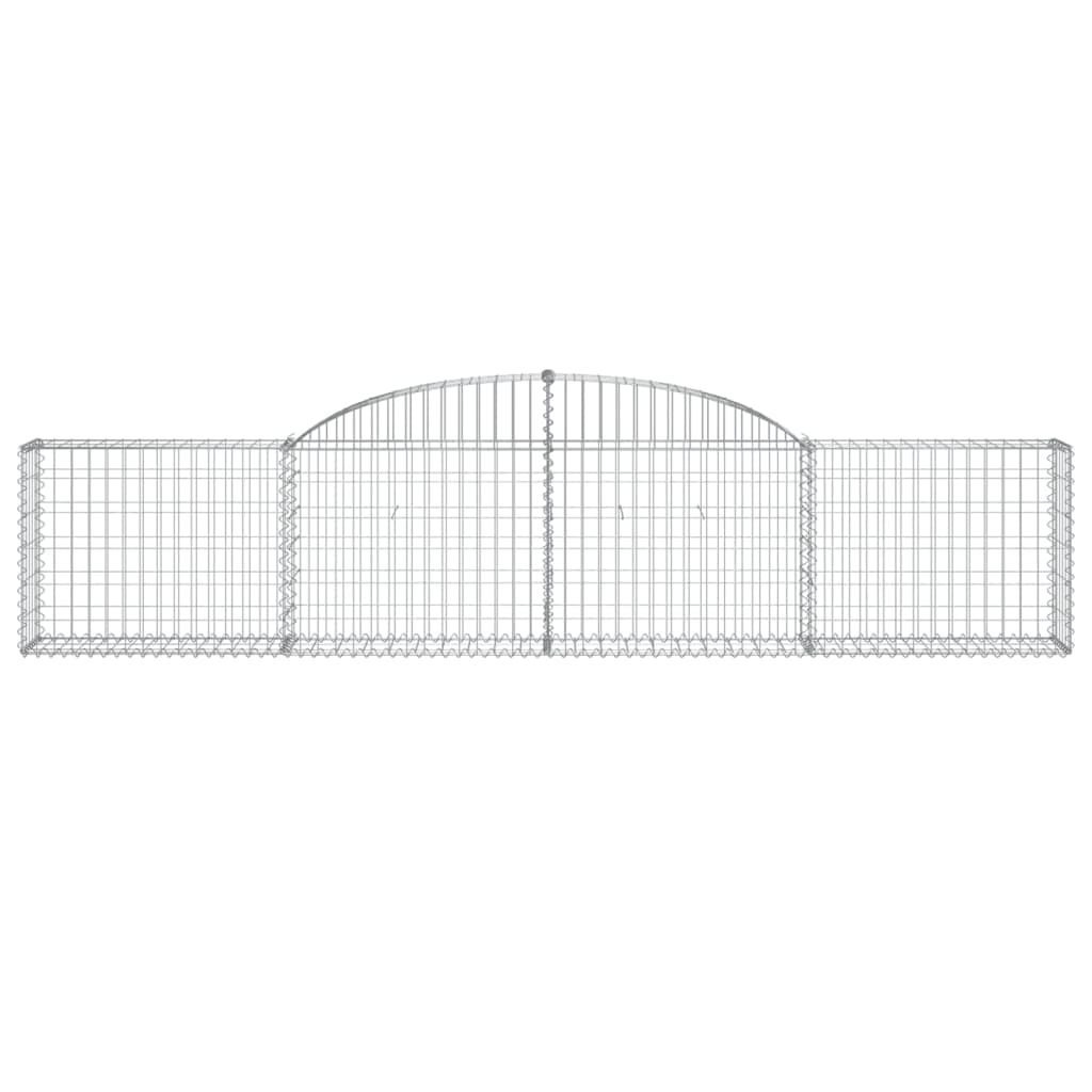 vidaXL Arched Gabion Baskets 15 pcs 300x30x60/80 cm Galvanised Iron