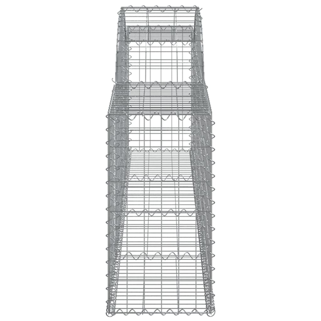 vidaXL Arched Gabion Baskets 15 pcs 300x30x60/80 cm Galvanised Iron