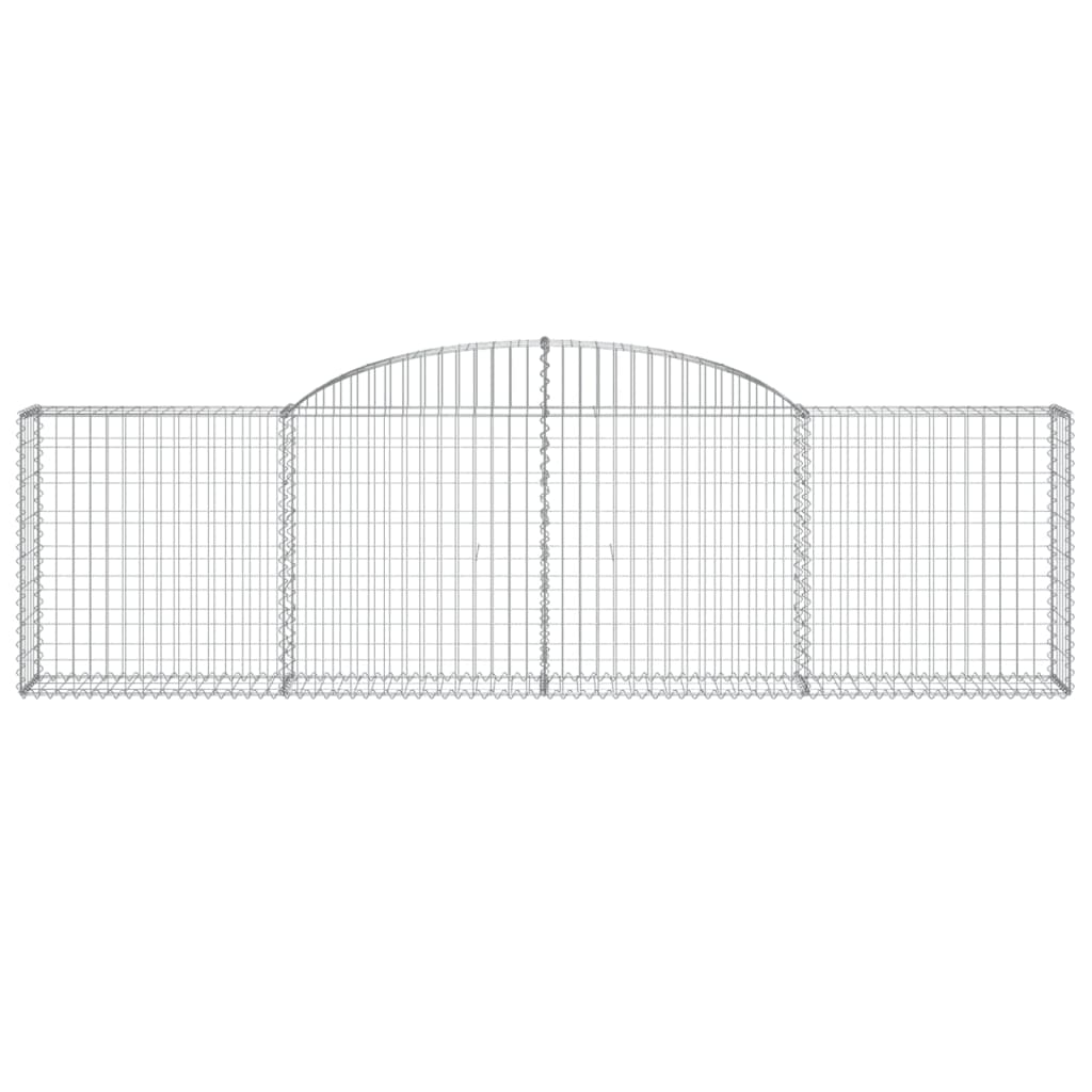 vidaXL Arched Gabion Baskets 2 pcs 300x30x80/100 cm Galvanised Iron