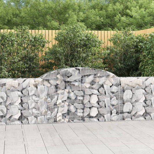 vidaXL Arched Gabion Baskets 2 pcs 300x30x80/100 cm Galvanised Iron