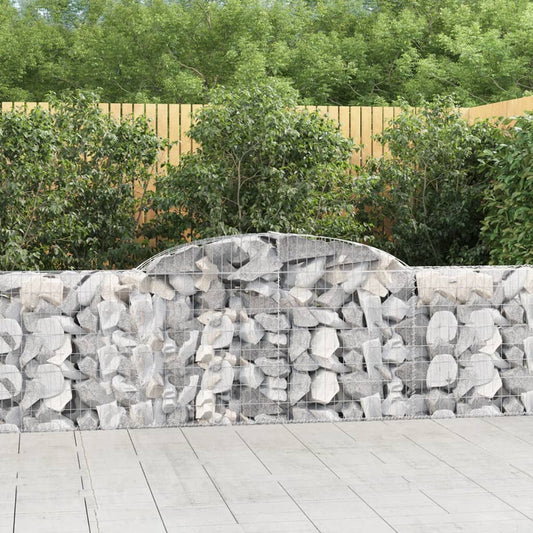 vidaXL Arched Gabion Baskets 3 pcs 300x30x80/100 cm Galvanised Iron