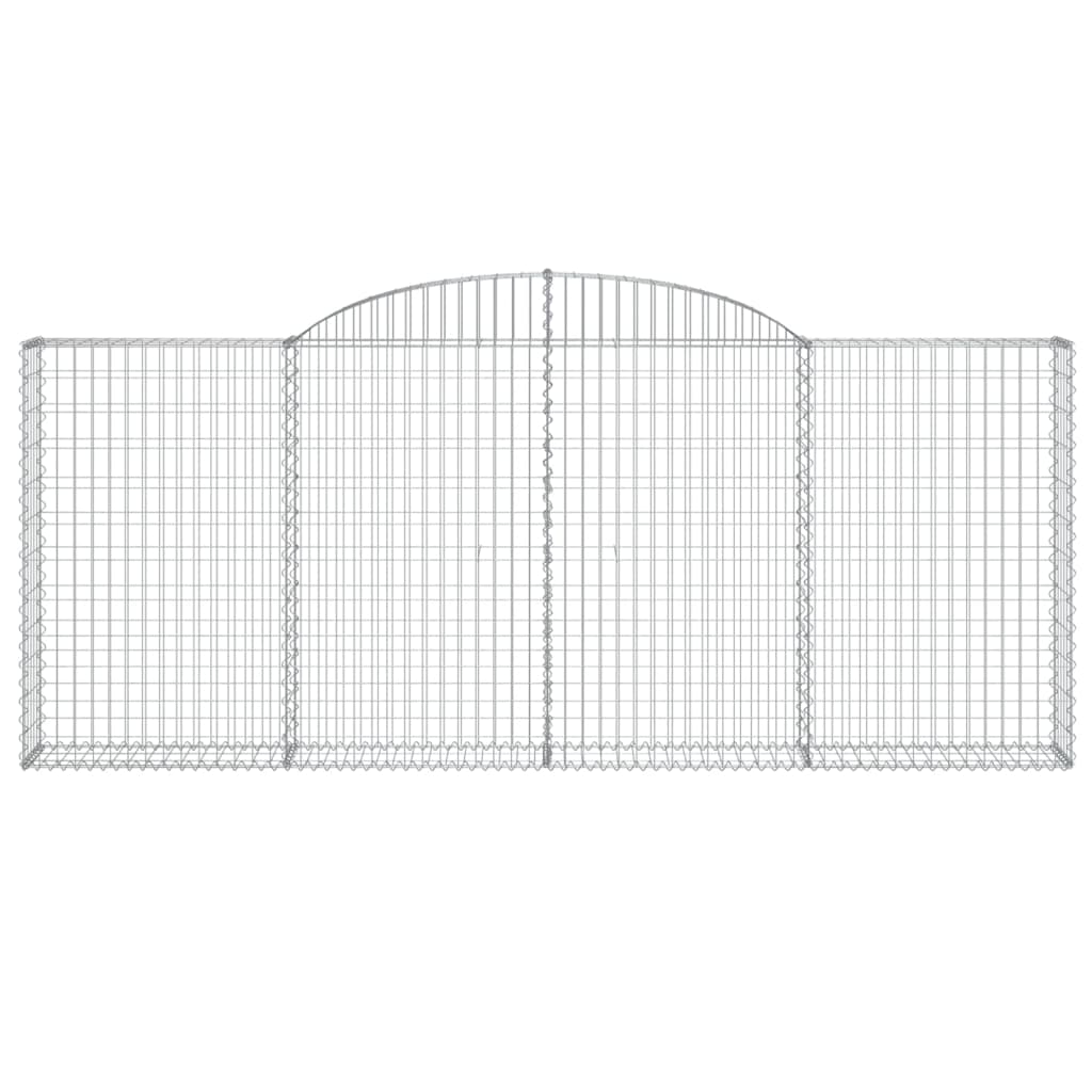 vidaXL Arched Gabion Baskets 3 pcs 300x30x120/140 cm Galvanised Iron