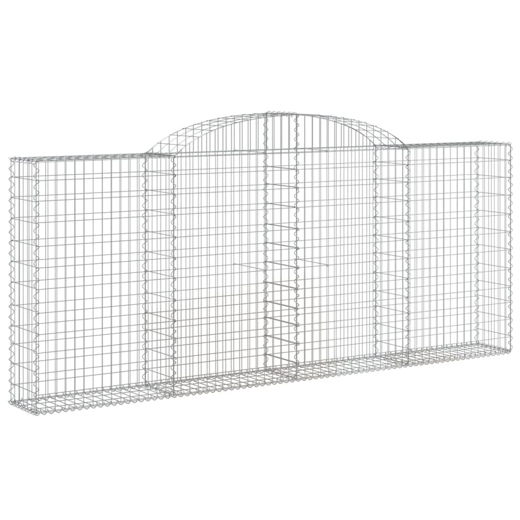 Arched Gabion Baskets 4 pcs 300x30x120/140 cm Galvanised Iron