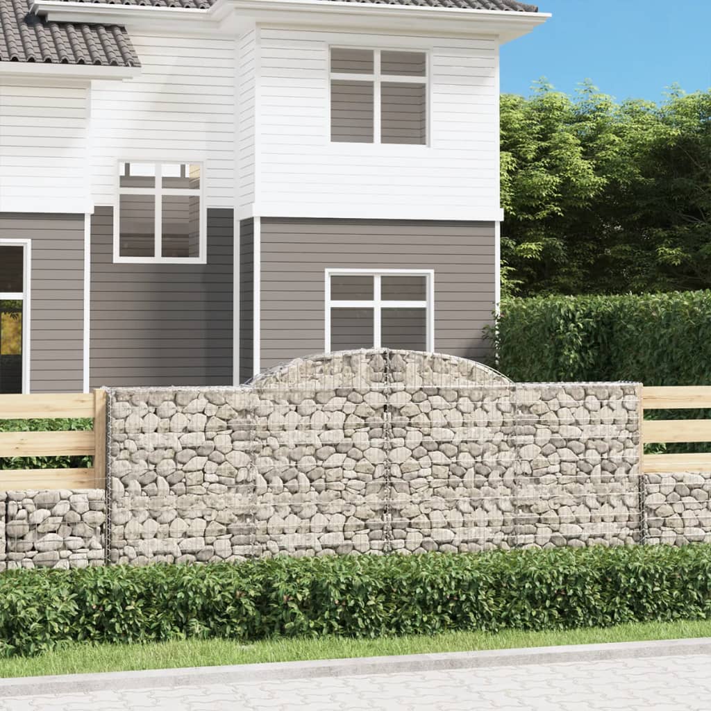 Arched Gabion Baskets 5 pcs 300x30x120/140 cm Galvanised Iron