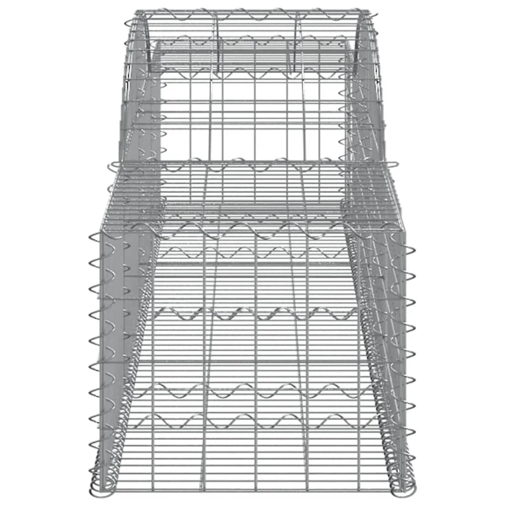 vidaXL Arched Gabion Baskets 7 pcs 300x50x40/60 cm Galvanised Iron