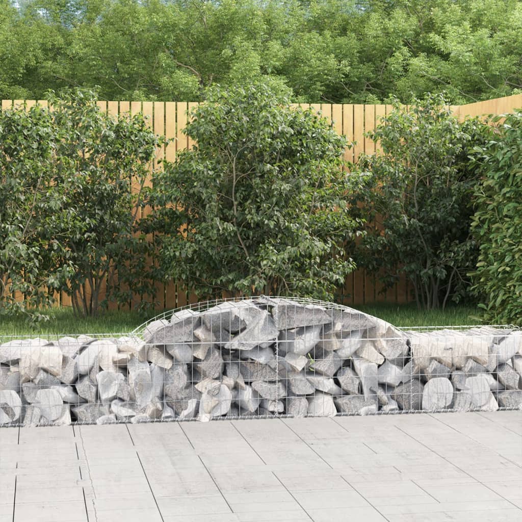 vidaXL Arched Gabion Baskets 7 pcs 300x50x40/60 cm Galvanised Iron