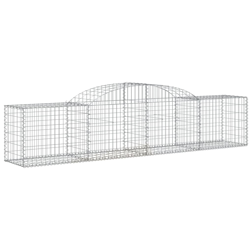 Arched Gabion Baskets 7 pcs 300x50x60/80 cm Galvanised Iron