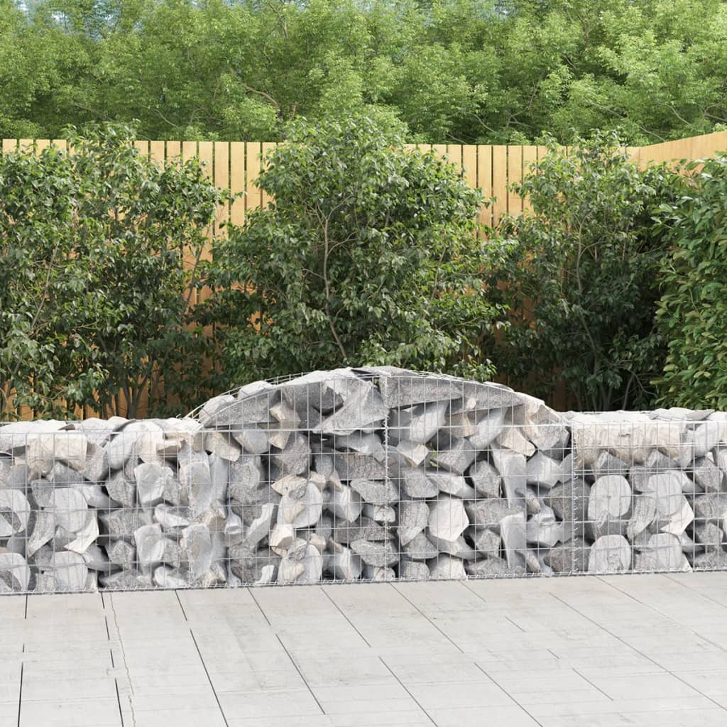 Arched Gabion Baskets 9 pcs 300x50x60/80 cm Galvanised Iron
