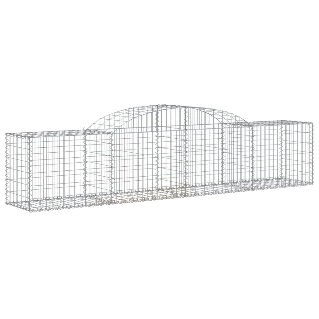 vidaXL Arched Gabion Baskets 15 pcs 300x50x60/80 cm Galvanised Iron