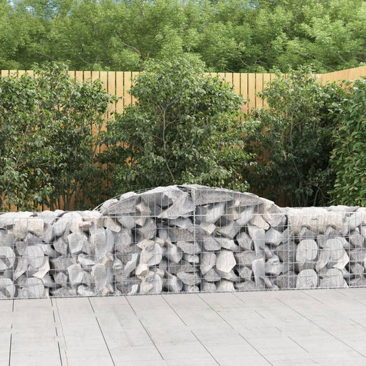 vidaXL Arched Gabion Baskets 15 pcs 300x50x60/80 cm Galvanised Iron