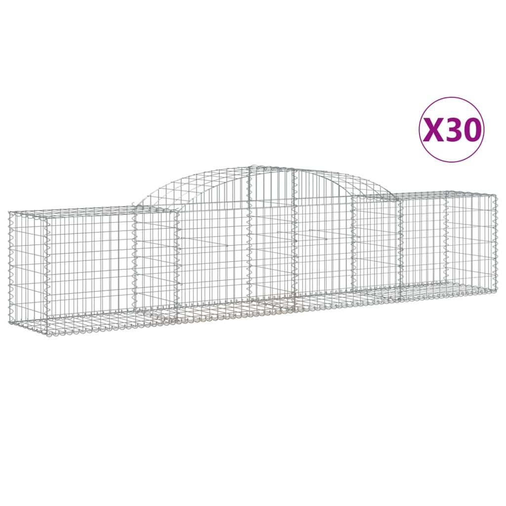 Arched Gabion Baskets 30 pcs 300x50x60/80 cm Galvanised Iron