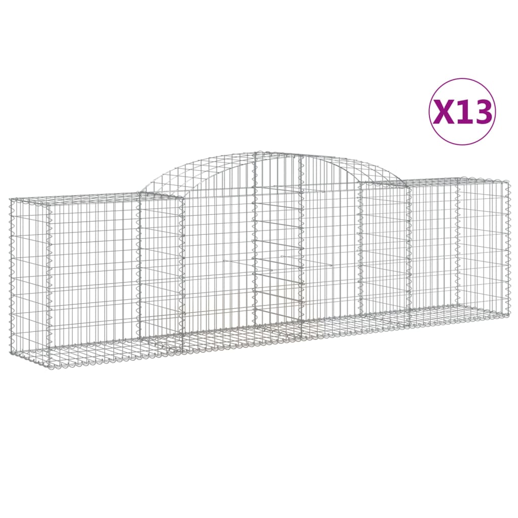Arched Gabion Baskets 13 pcs 300x50x80/100 cm Galvanised Iron