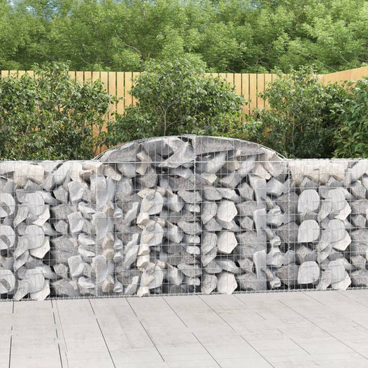 vidaXL Arched Gabion Baskets 8 pcs 300x50x100/120 cm Galvanised Iron