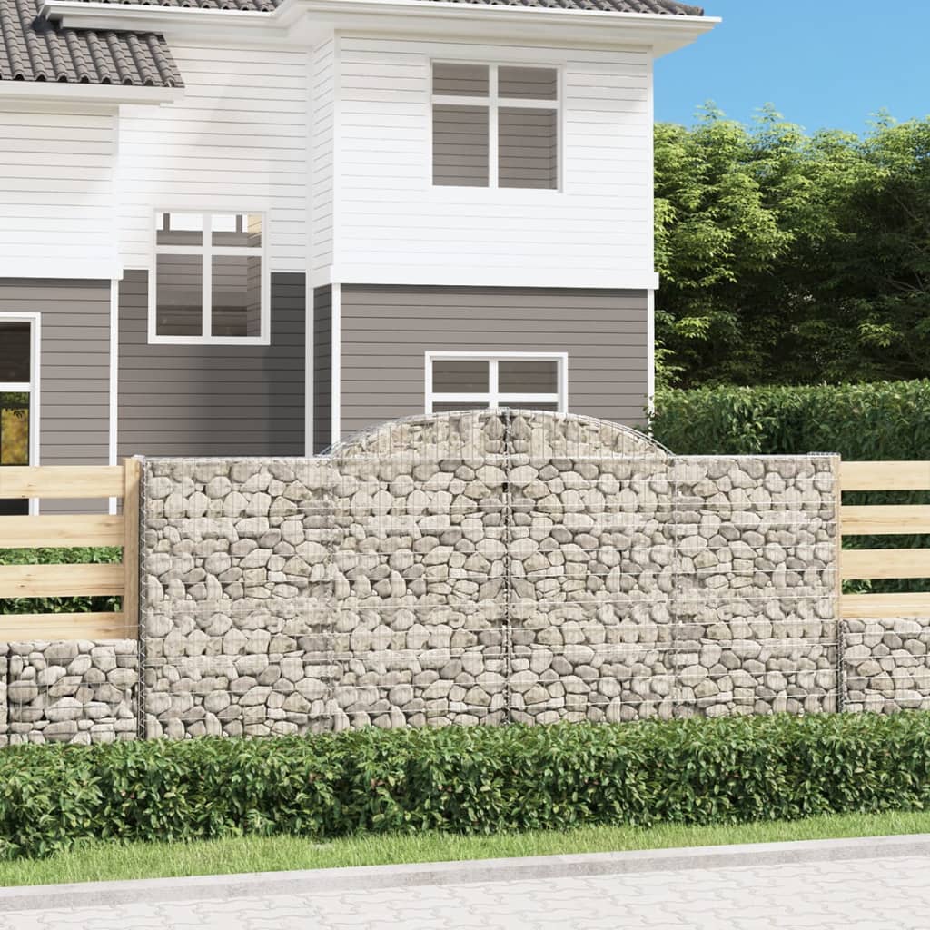 Arched Gabion Baskets 5 pcs 300x50x140/160 cm Galvanised Iron