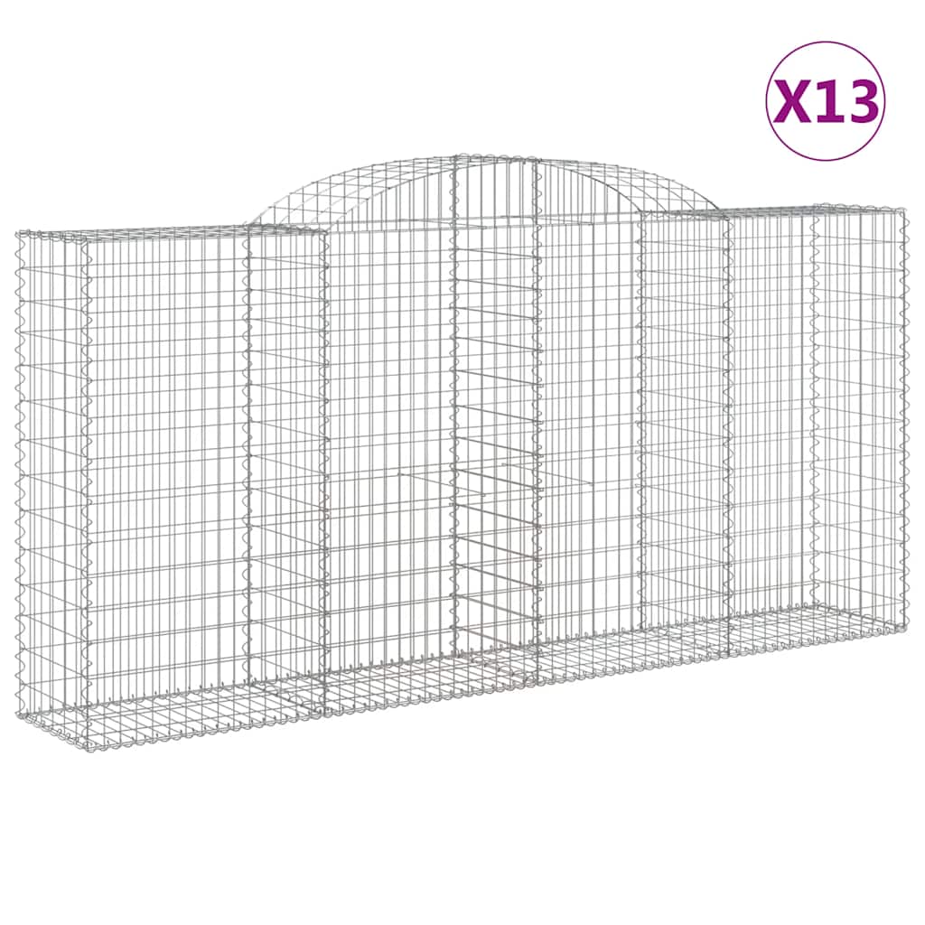 Arched Gabion Baskets 13 pcs 300x50x140/160 cm Galvanised Iron
