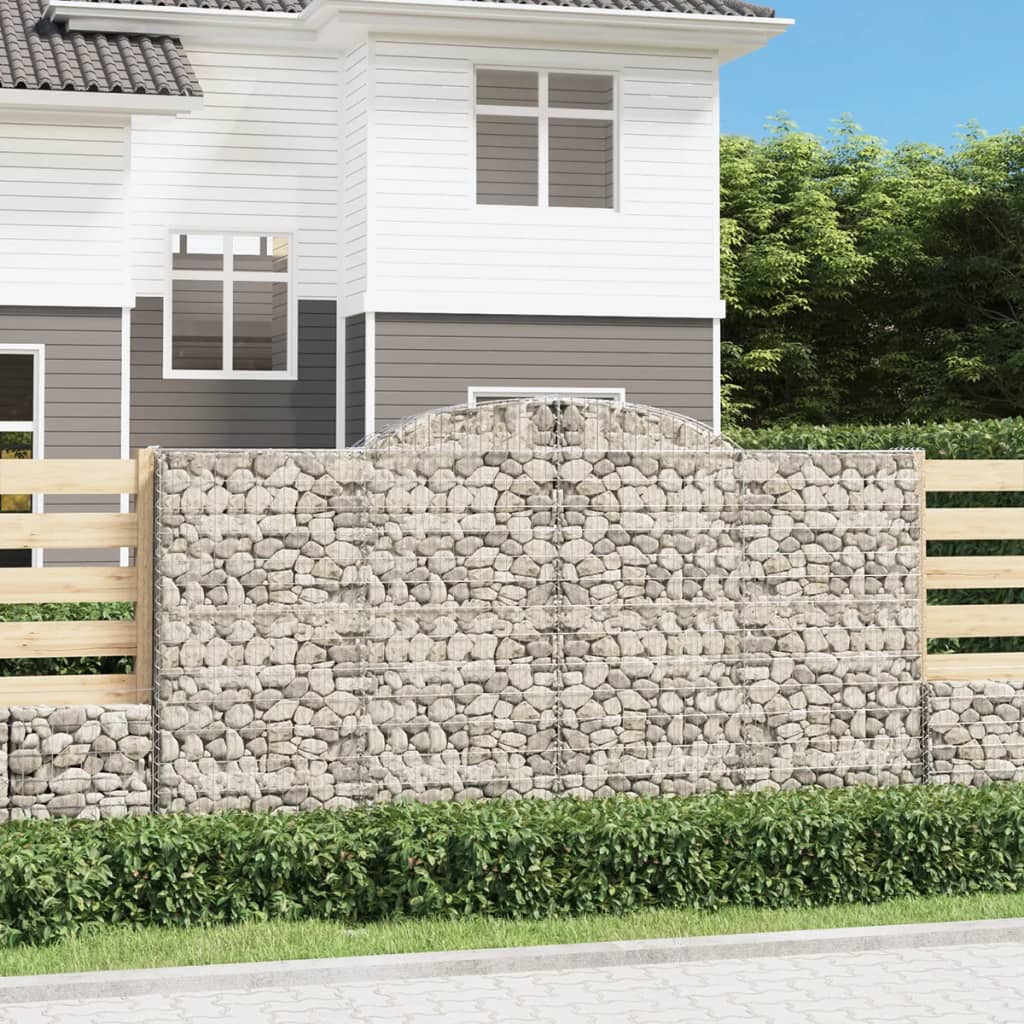 Arched Gabion Baskets 4 pcs 300x50x160/180 cm Galvanised Iron