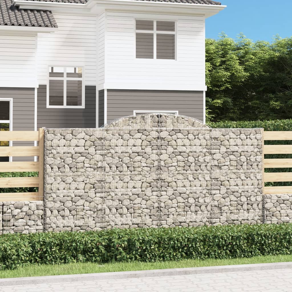 Arched Gabion Baskets 15 pcs 300x50x160/180 cm Galvanised Iron