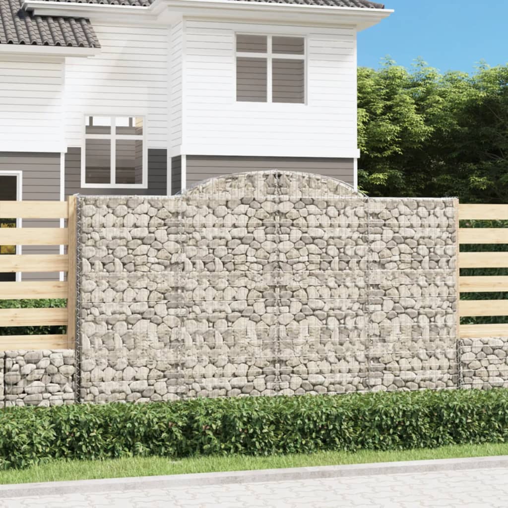 Arched Gabion Baskets 2 pcs 300x50x180/200 cm Galvanised Iron