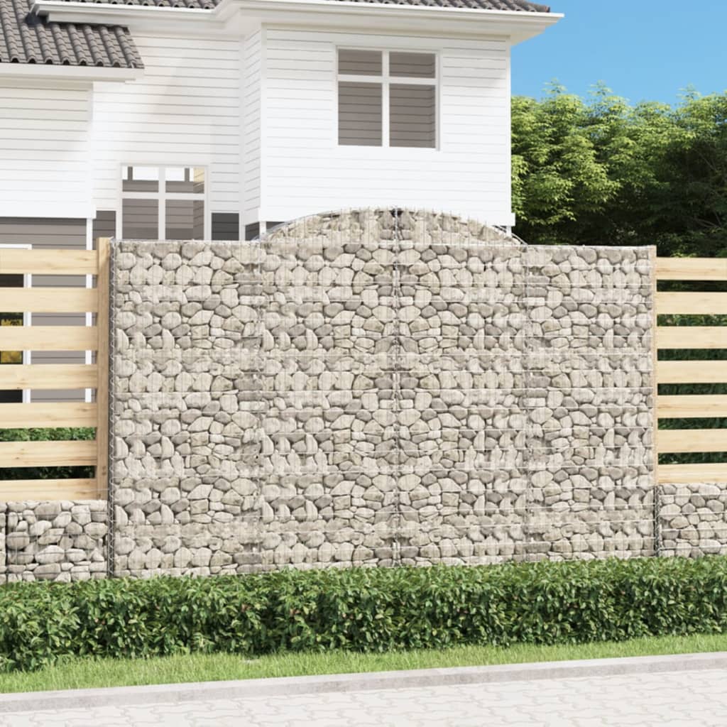 Arched Gabion Baskets 9 pcs 300x50x200/220 cm Galvanised Iron