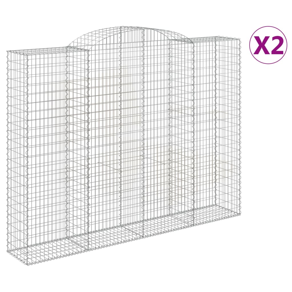 Arched Gabion Baskets 2 pcs 300x50x220/240 cm Galvanised Iron