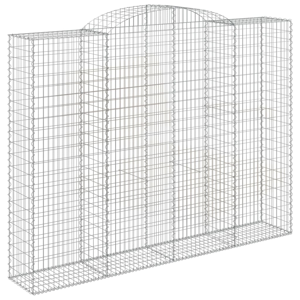 vidaXL Arched Gabion Baskets 4 pcs 300x50x220/240 cm Galvanised Iron