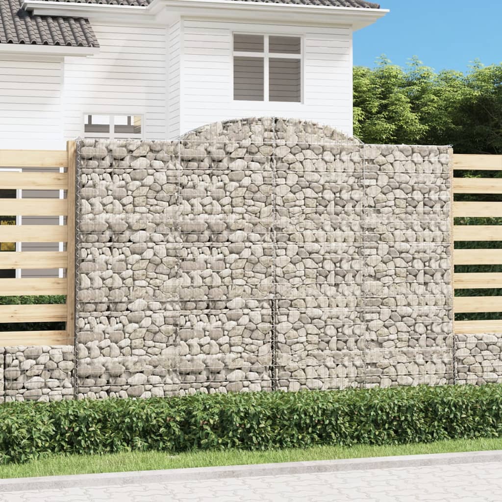 Arched Gabion Baskets 5 pcs 300x50x220/240 cm Galvanised Iron