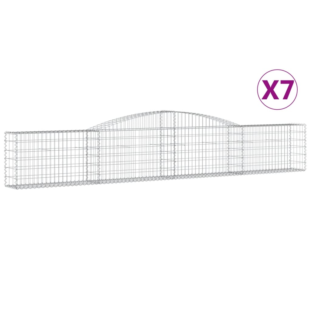 Arched Gabion Baskets 7 pcs 400x30x60/80 cm Galvanised Iron