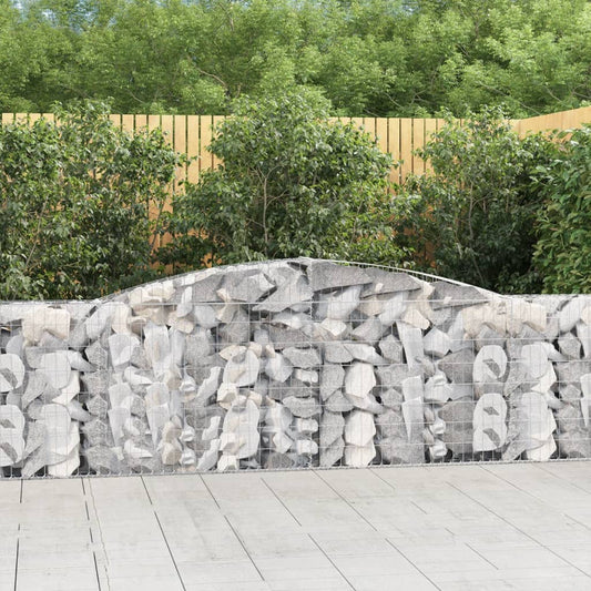 vidaXL Arched Gabion Baskets 6 pcs 400x30x80/100 cm Galvanised Iron